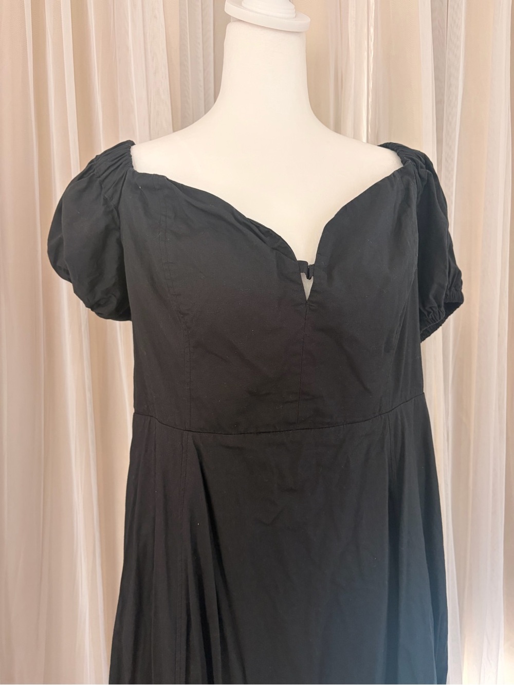 Maeve Black Off-Shoulder Midi Dress